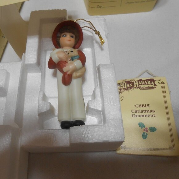 JAN HAGARA LIMITED EDITION CHRIS CHRISTMAS ORNAMENT NIB 1984 RARE COLLECTABLE π - Picture 2 of 9